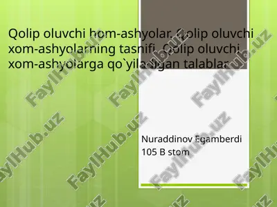 qolipoluvchihom-ashyolar — PPTX