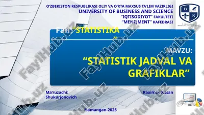 statistik jadval va grafiklar — PPTX