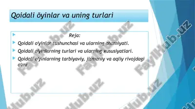 qoidali oʻyinlar va uning turlari — PPTX