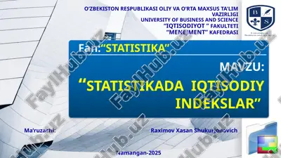 statistikada iqtisodiy indekslar — PPTX
