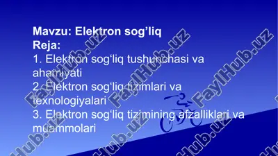 elektron sog’liq — PPTX