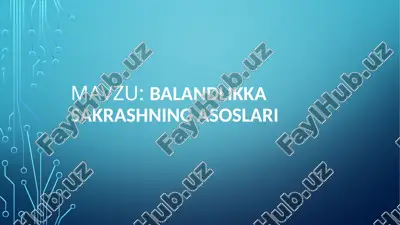 balandlikka sakrashning asoslari — PPTX