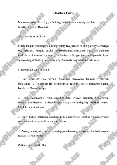 maqolaga taqriz — DOCX
