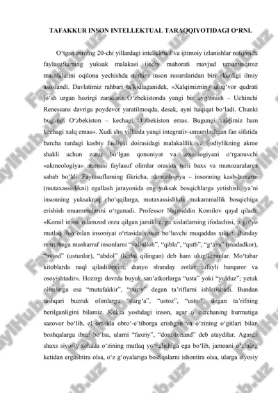 tafakkur inson intellektual taraqqiyotidagi o‘rni — DOCX
