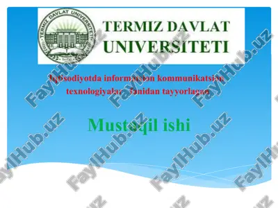 o’zbekistonda axborotlashgan jamiyatning xususiyatlari va vertuallashtirish jarayonlari — PPTX