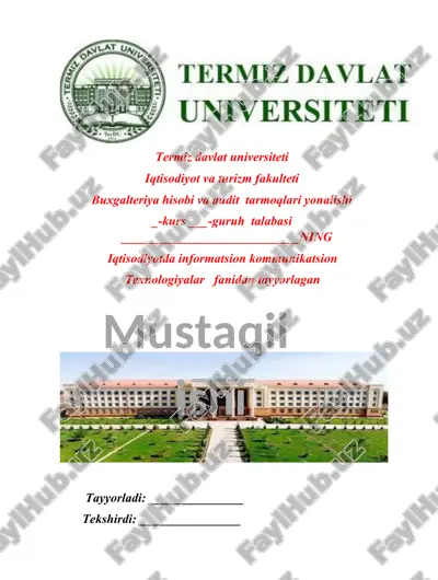 iqtisodiy axborot tizimlarida mobil platforma texnologiyasi. — DOCX