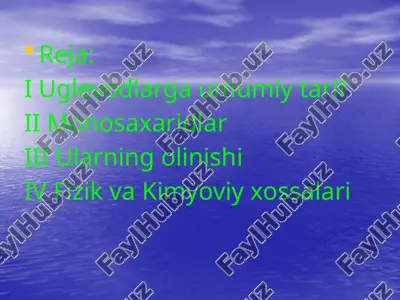 uglevodlarga umumiy tarif — PPTX