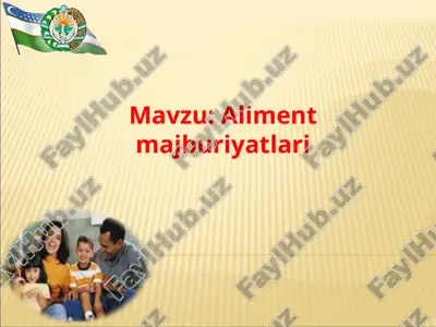 aliment majburiyatlari — PPTX