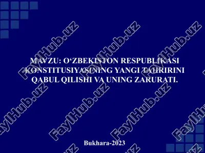o‘zbekiston respublikasi konstitutsiyasining yangi tahriri — PPTX