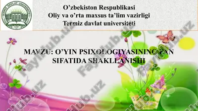 o’yin psixologiyasining fan sifatida shakllanishi — PPTX
