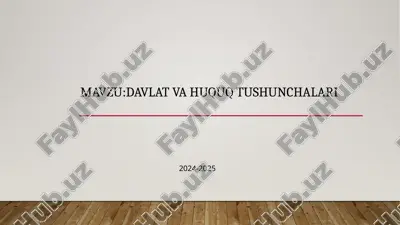 davlat va huquq tushunchalari — PPTX