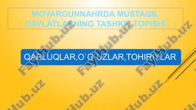movarounnahrda mustaqil davlatlarning tashkiltopishi — PPTX
