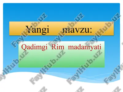 qadimgi rimmadaniyati — PPTX