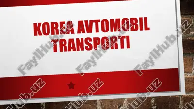 korea avtomobil transporti — PPTX