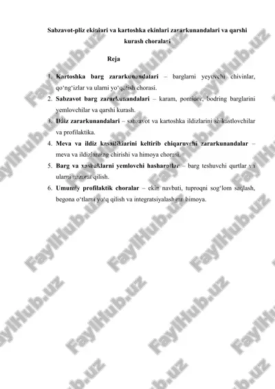 kartoshka barg zararkunandalari — DOCX