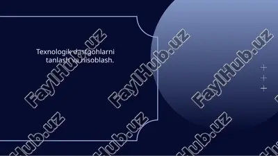 texnologik dastgohlarni tanlash va hisoblash — PPTX