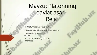 platonning davlat asarlari — PPTX