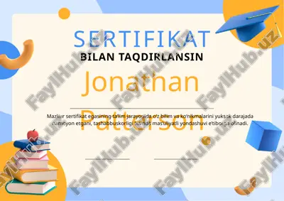 bilan taqdirlansin sertifikat — PPTX