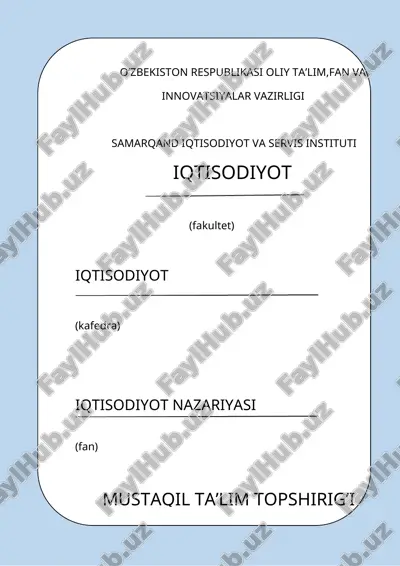 milliy iqtisodiyot va uning makroiqtisodiy ko’rsatkichlari — DOCX