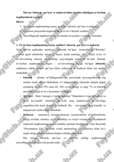 ta’sirchan taqdimotlarni yaratish — DOC