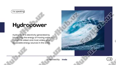 taqdimot hydropower and hydroenergy haqida — PDF