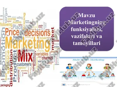 marketingning funksiyalari, vazifalari va tamoyillari — PPTX
