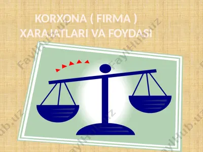 korxona ( firma ) xarajatlari va foydasi — PPTX