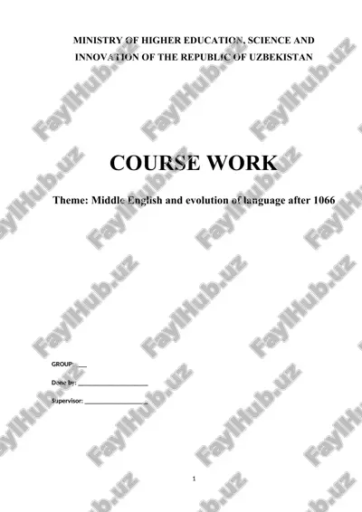 middle english course work — DOCX