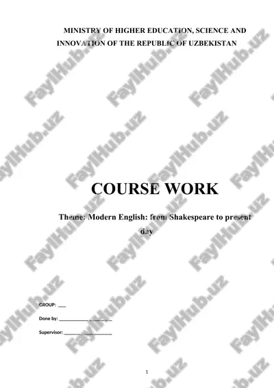 modern english: from shakespeare to present day — DOCX