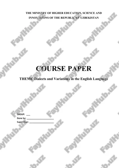 dialects and variations in the english language — DOCX
