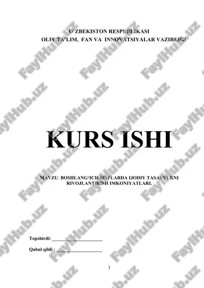 boshlang‘ich sinflarda ijodiy tasavvurni rivojlantirish — DOCX