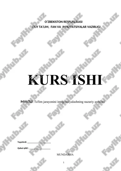 ta'lim jarayonini integratsiyalashning nazariy asoslari — DOCX