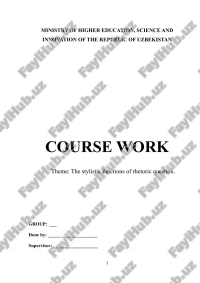 the stylistic functions of rhetorical questions — DOCX