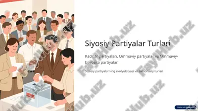siyosiy partiyalar turlari — PPTX