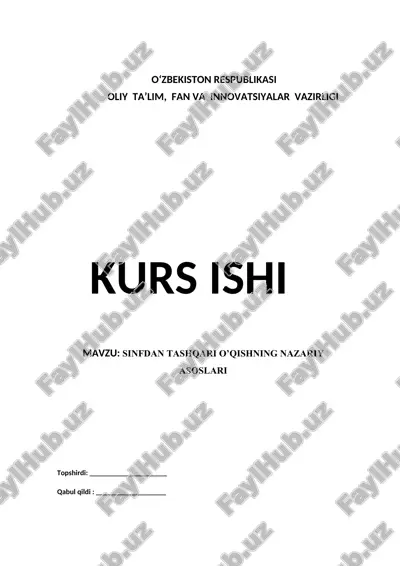 sinfdan tashqari o’qishning nazariy asoslari — DOCX