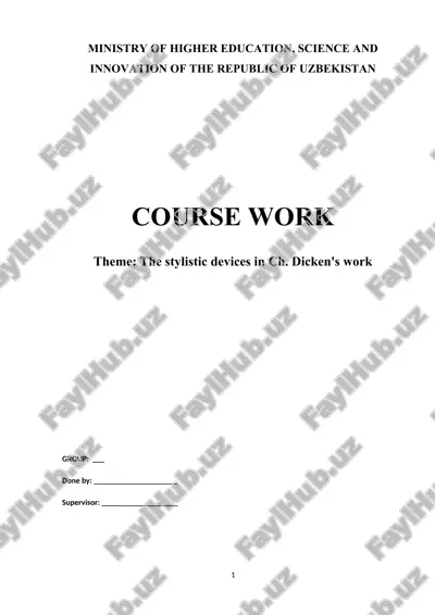 the stylistic devices in ch. dicken's work — DOCX