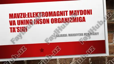elektromagnitmaydon va uning inson organizmiga ta'siri — PPTX
