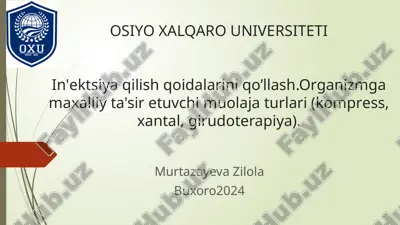 parenteral va mahalliy dorivosi tibbiyot — PPTX