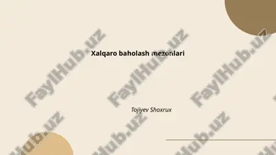 xalqaro baholash mezonlari — PPTX