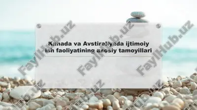 kanada va avstraliyada ijtimoiy ish faoliyatining asosiy tamoyillari — PPTX