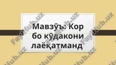 korbokӯdakonilayoqatmand — PPTX