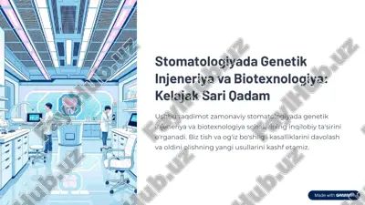 stomatologiyada genetik injeneriya va biotexnologiya — PDF