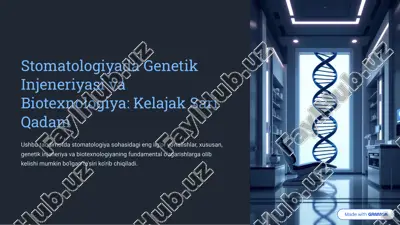 stomatologiyada genetik injeneriyasi va biotexnologiya: kelajak sari qadam — PDF