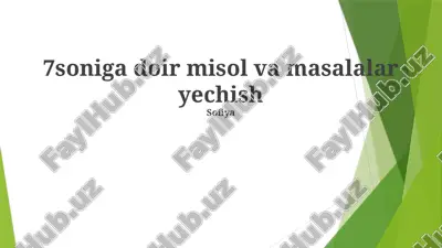7soniga doir misol va masalalar yechish — PPTX