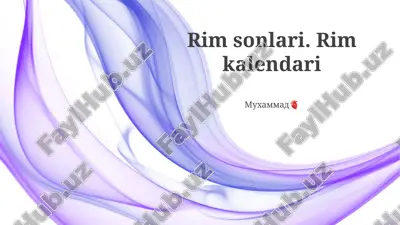 rim sonlari. rim kalendari — PPTX