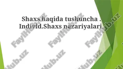shaxs haqida nazariyalar: immanuel kant — PPTX