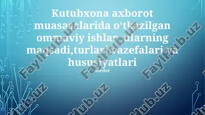 jamoatchilik tadbirlari — PPTX