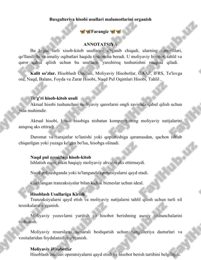 hisoblash usullari — DOCX