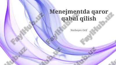qaror qabul qilish — PPTX
