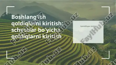 boshlang'ich qoldiqlarni kiritish: schyotlar bo'yicha qoldiqlarni kiritish — PPTX